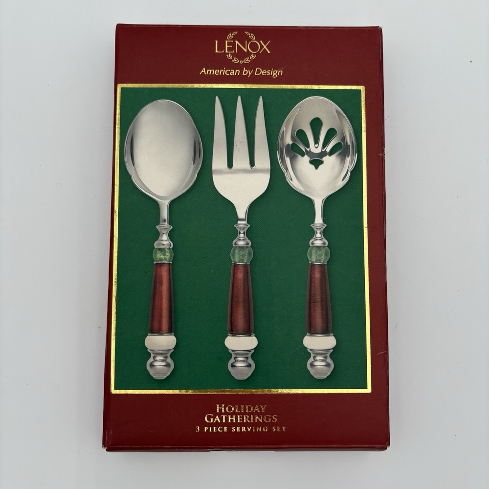 Lenox "Holiday‎ Gatherings" 3-Piece Serving Set NIB Vtg